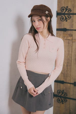 【POLO BCS】ケーブルニットトップス