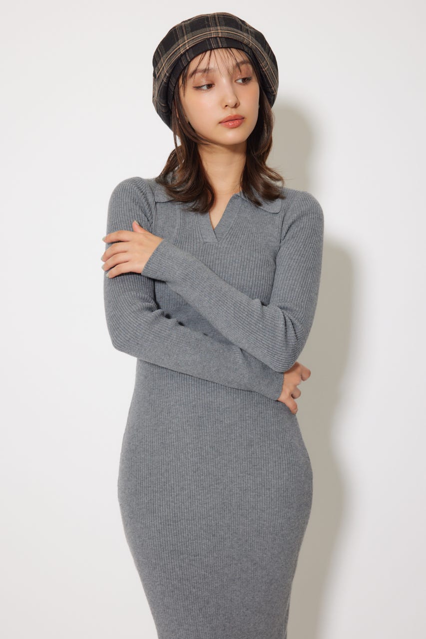 rienda | スキッパーニットワンピース (ワンピース(ロング