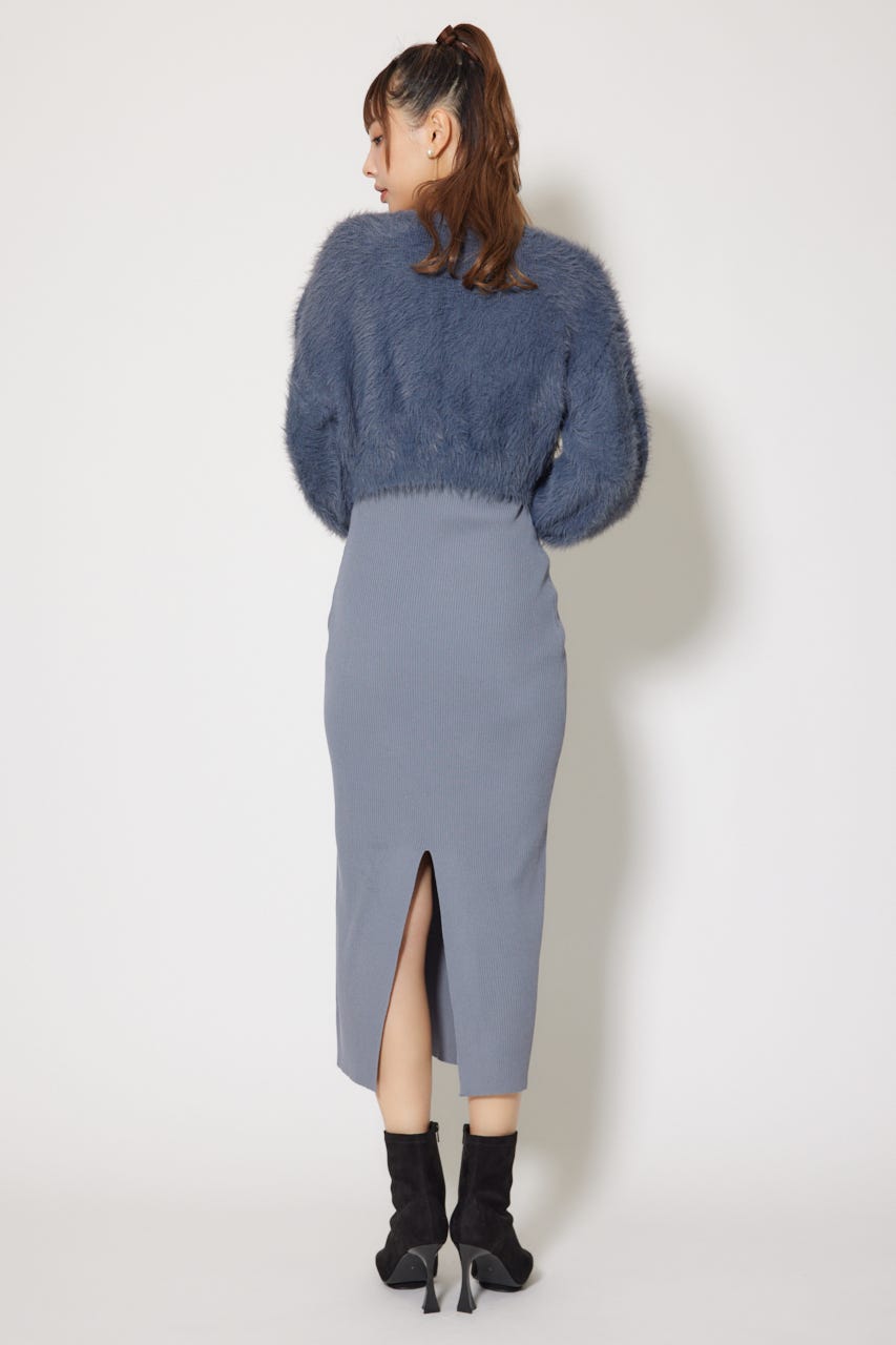 シャギーカーデセットワンピース GRY FREE