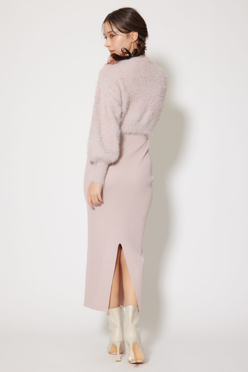 シャギーカーデセットワンピース PNK FREE