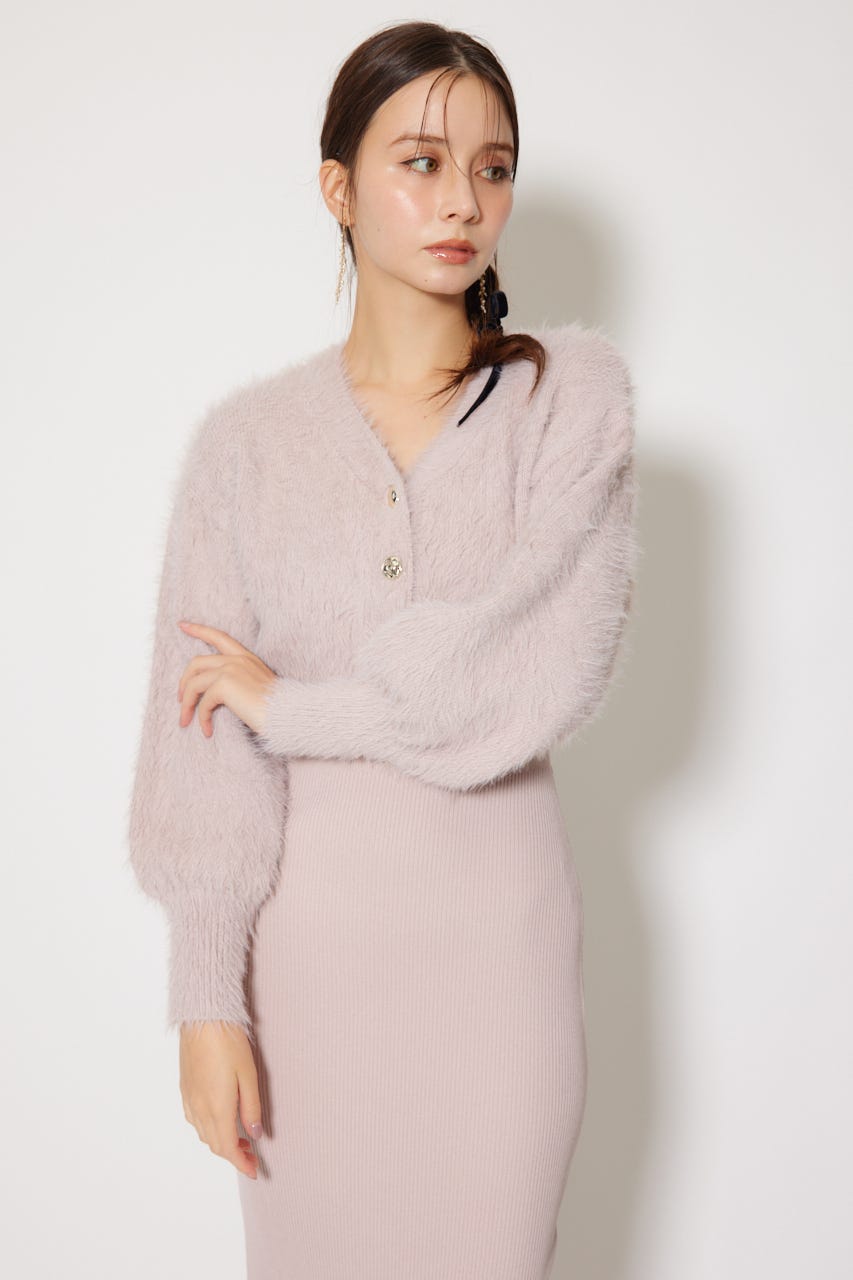 シャギーカーデセットワンピース PNK FREE