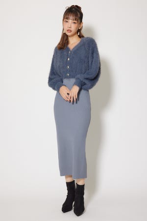 rienda　リエンダ　ルーズknitライダースJK　グレー rienda - rienda リエンダ ルーズknitライダースJK グレーの通販