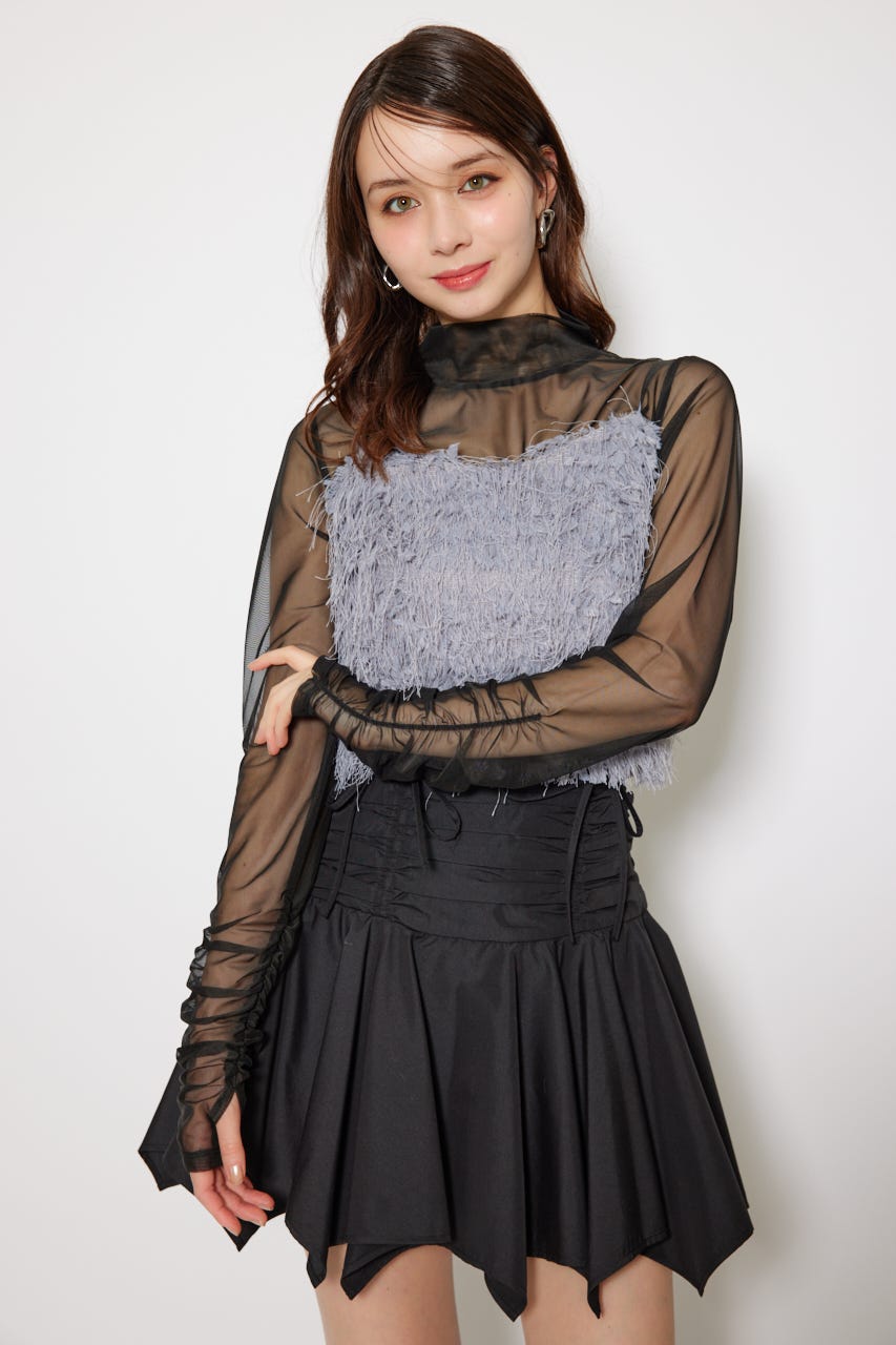【新作からSALEアイテム等お得な商品満載】 rienda (Tシャツ 2WAYスリーブギャザーシアートップス | トップス