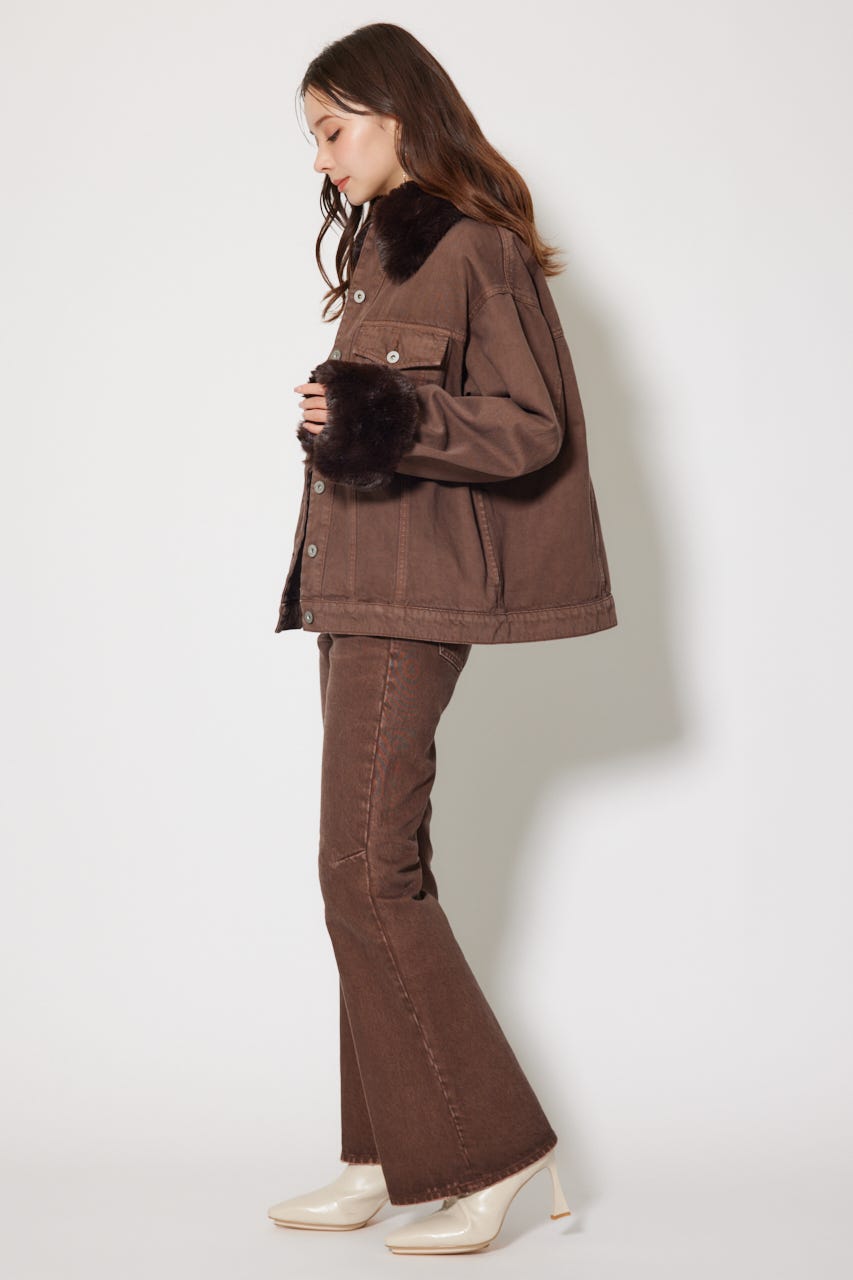 rienda | フラワー刺繍ブーツカットパンツ (ストレート ) |SHEL