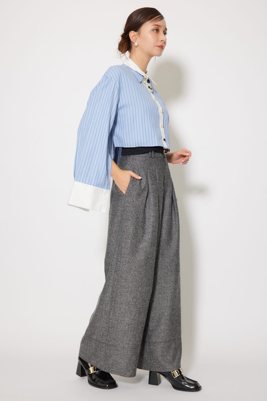 パールチェーンシャツ 柄BLU FREE