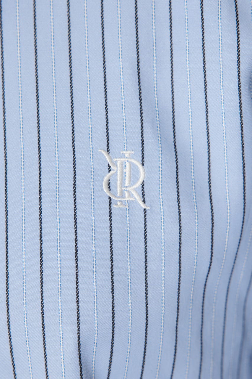 パールチェーンシャツ 柄BLU FREE