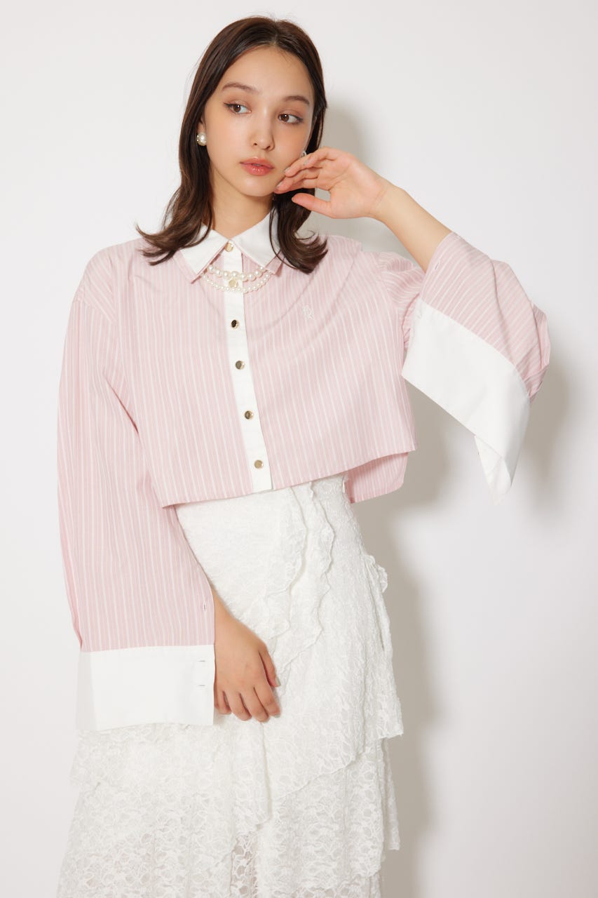 パールチェーンシャツ 柄PNK FREE