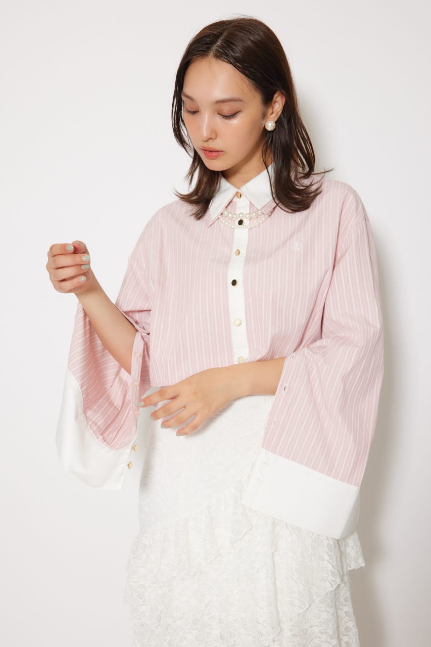 パールチェーンシャツ 柄PNK FREE