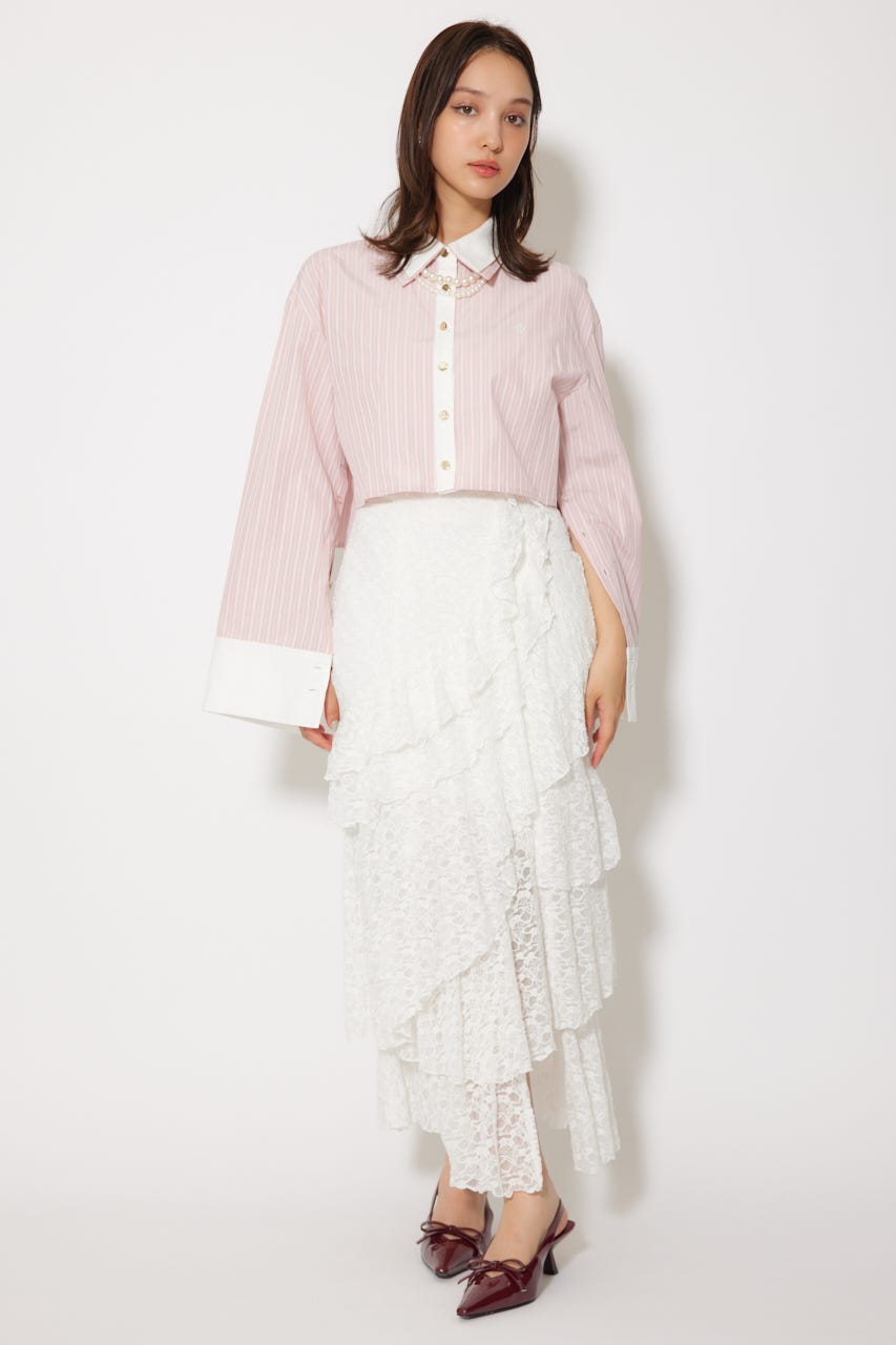 パールチェーンシャツ 柄PNK FREE