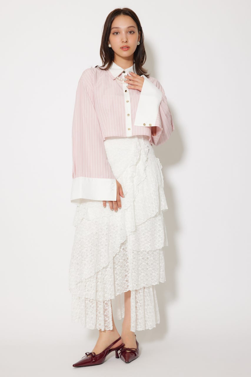 パールチェーンシャツ 柄PNK FREE