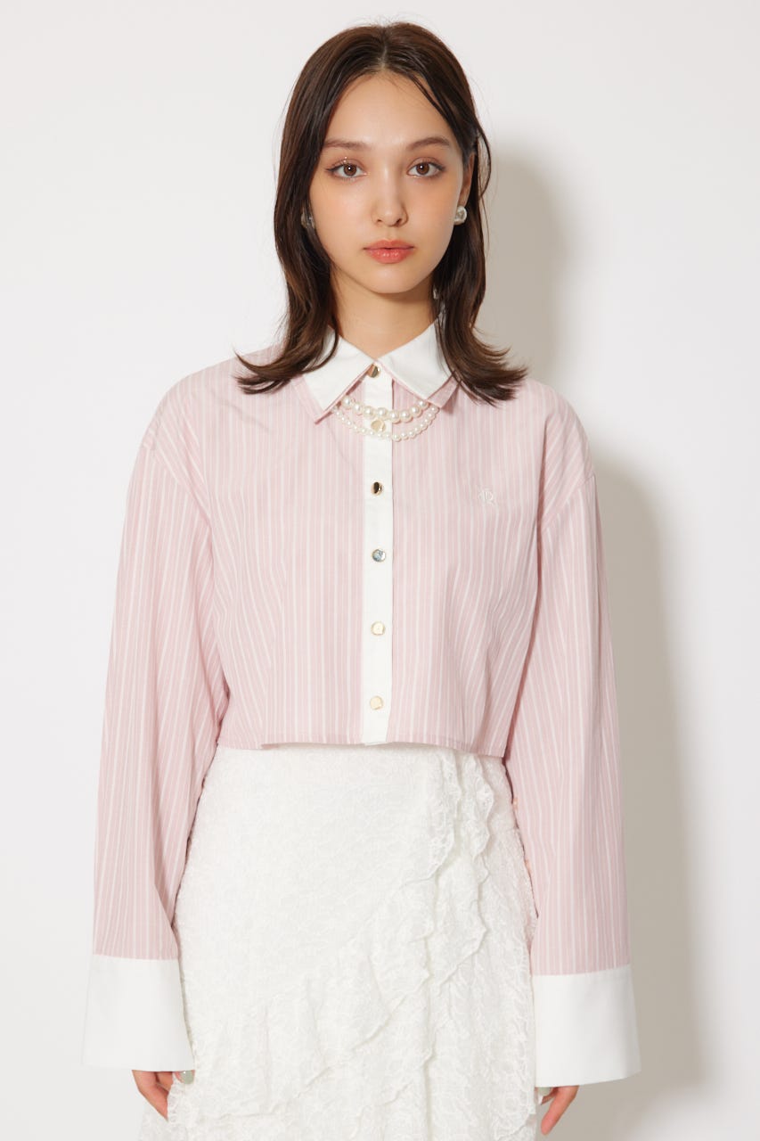 パールチェーンシャツ 柄PNK FREE