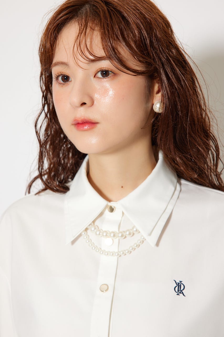 パールチェーンシャツ WHT FREE