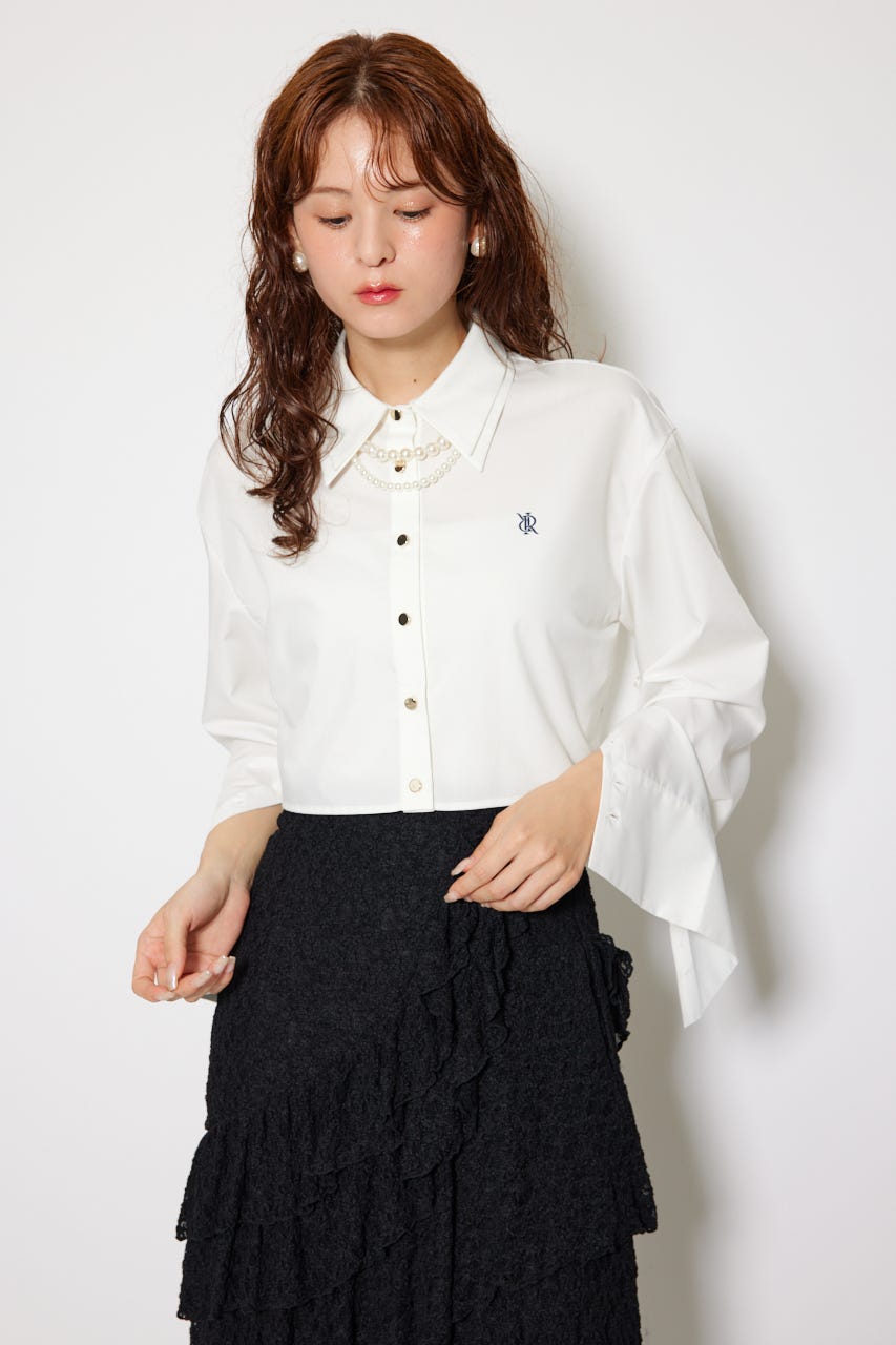 パールチェーンシャツ WHT FREE