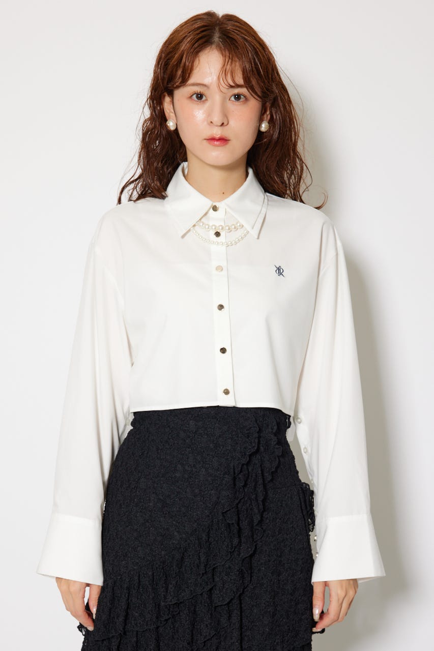 パールチェーンシャツ WHT FREE
