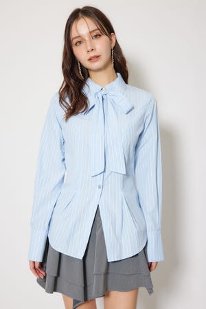 ウエストシェイプボウタイシャツ