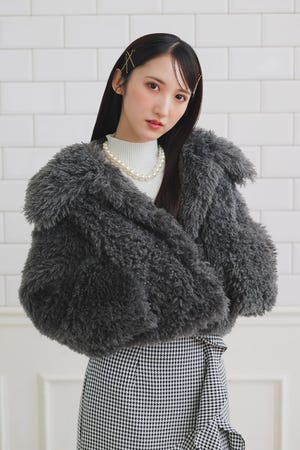 リエンダ　ダウンジャケット　ボア　ジャケット　レディース　プードルジャケット rienda | フード付きショートボアダウンジャケット (コート