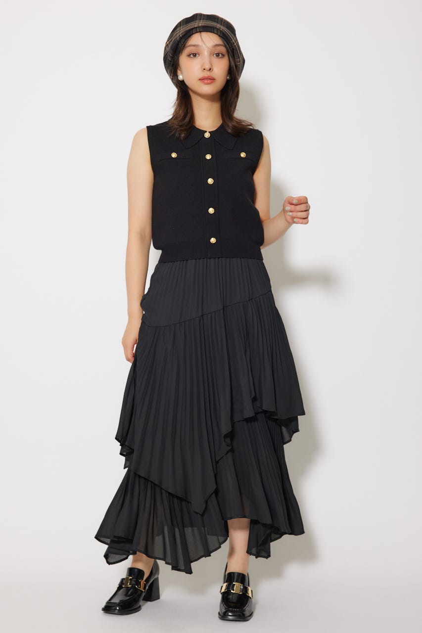 rienda プリーツティーアードマキシスカート rienda | プリーツティアードマキシスカート (スカート(ロング