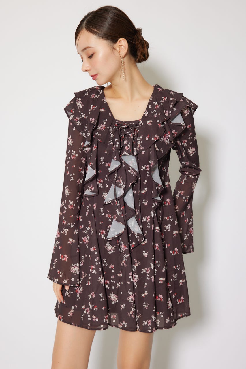 rienda リエンダ プリーツフレア ミニ ワンピース rienda | フリルフレアミニワンピース (ワンピース(ミニ