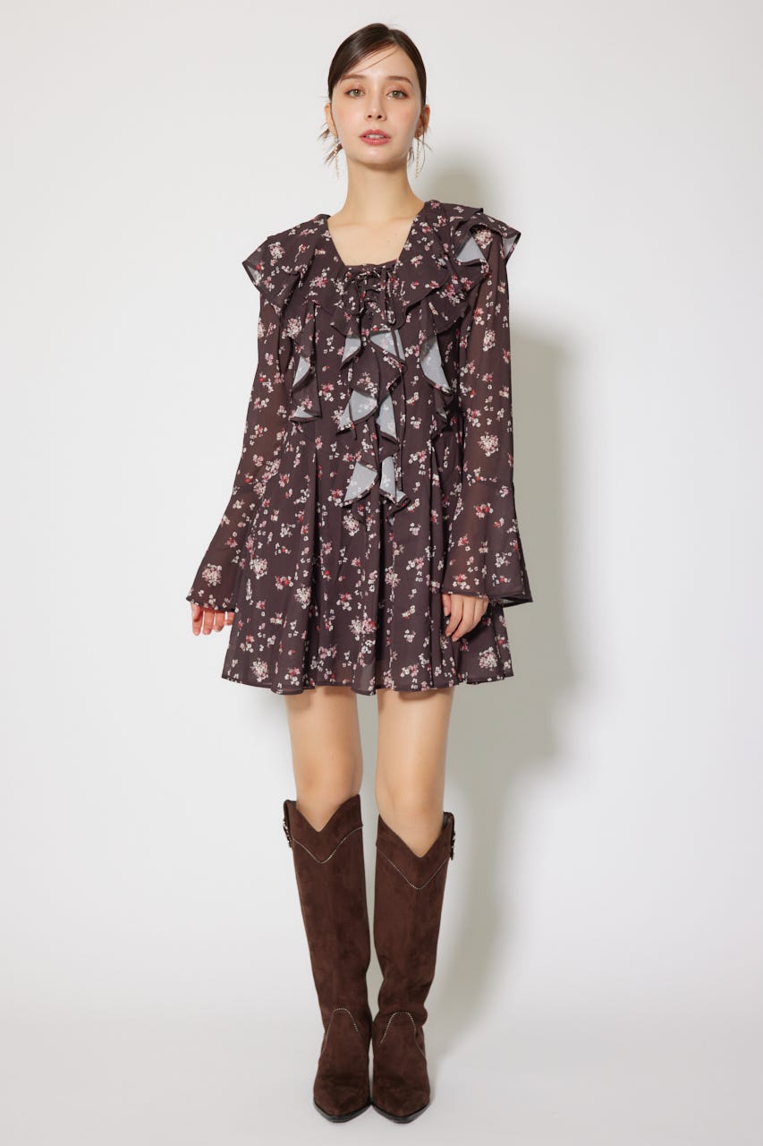 rienda リエンダ プリーツフレア ミニ ワンピース rienda | フリルフレアミニワンピース (ワンピース(ミニ