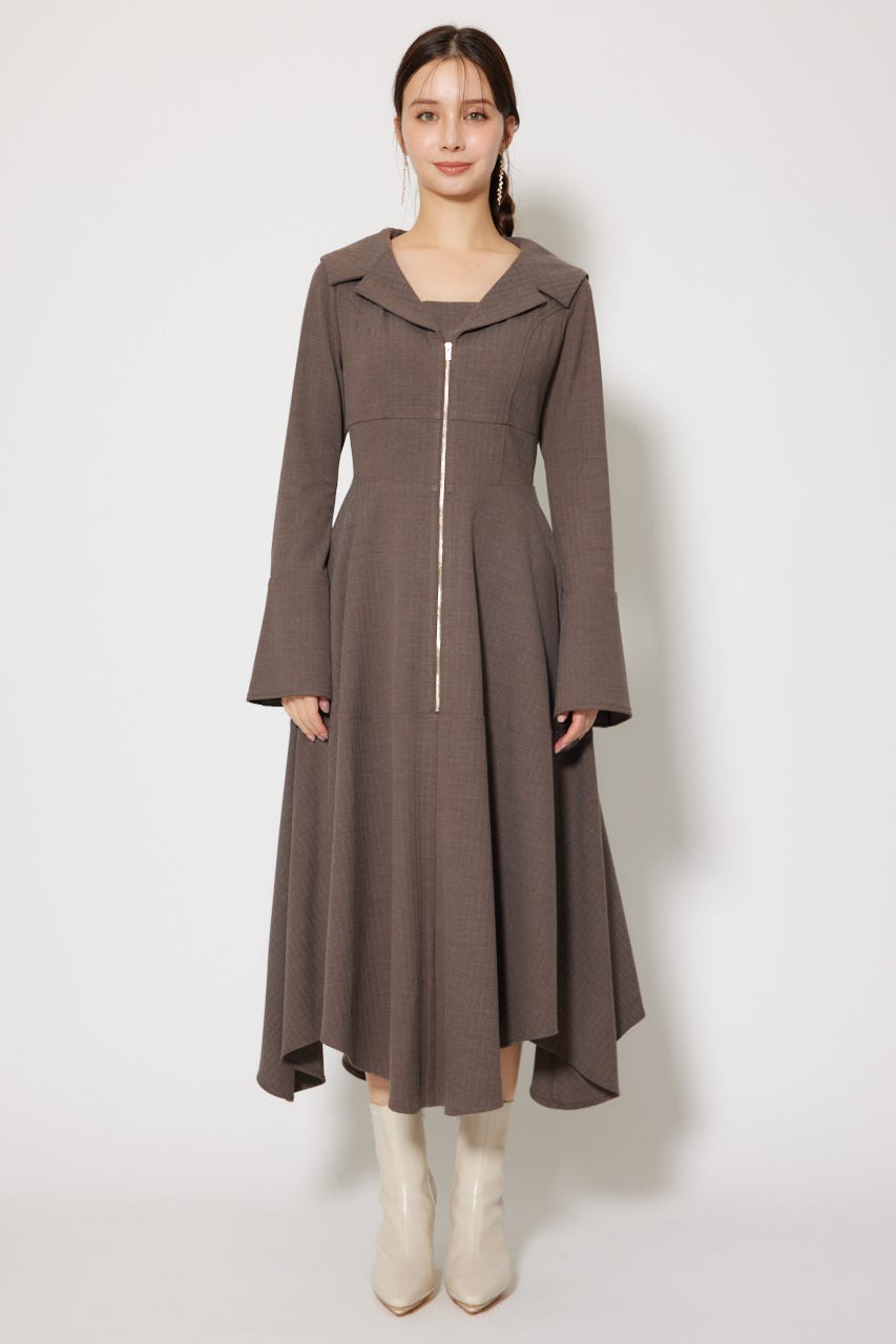 rienda scalloplaceフレアワンピース 楽天市場】2WAY LONG SLV 千鳥柄フレアKnit OP rienda リエンダ