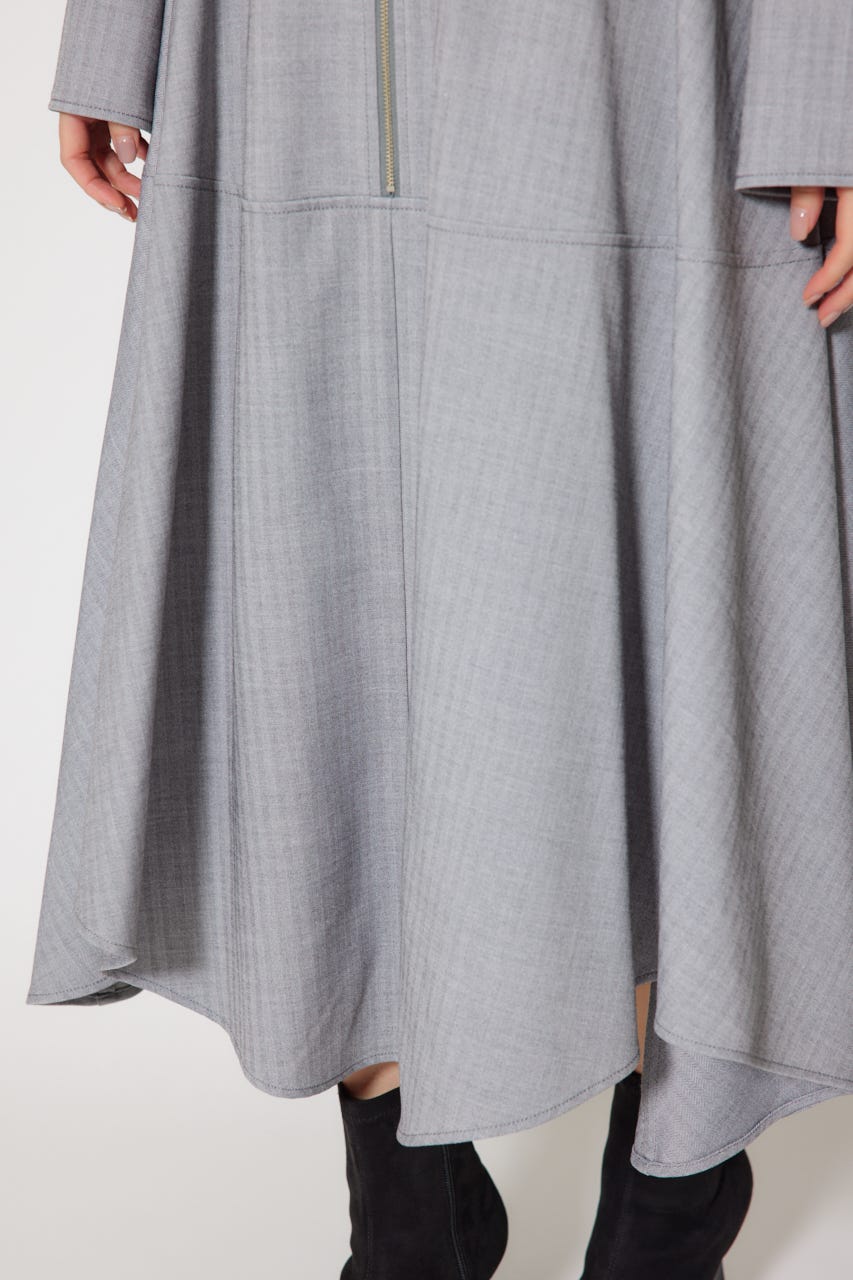 セーラーディティールフレアワンピース 柄GRY M