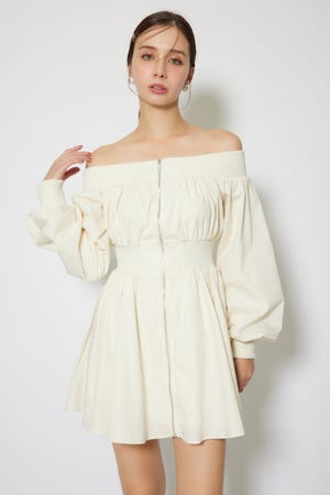 MA-1オフショルロングスリーブミニワンピース