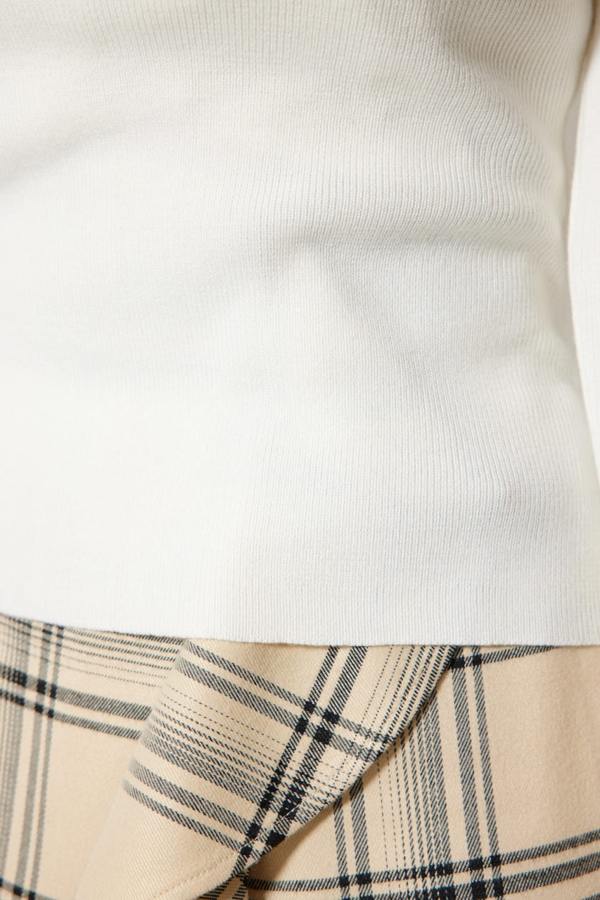 オフショルギャザーニットトップス WHT FREE