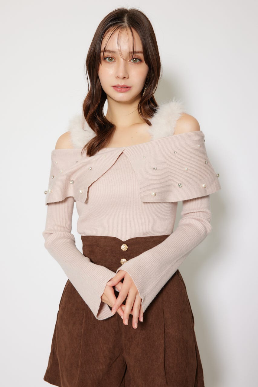 rienda | 【先行予約特典対象商品】フェイクフェザーニット