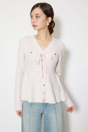 2WAYペプラムニットカーディガントップス