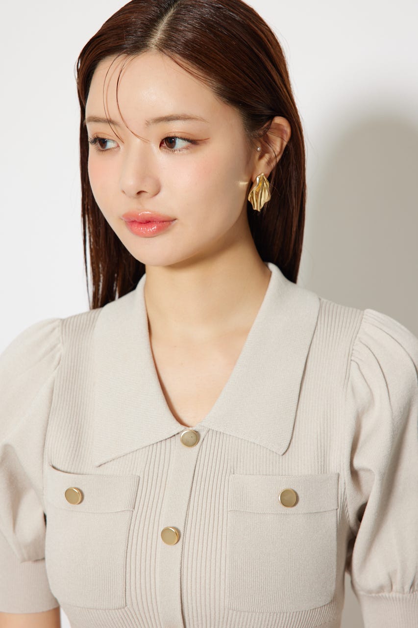 rienda パフスリーブニットタイトワンピース rienda | パフスリーブニットタイトワンピース (ワンピース
