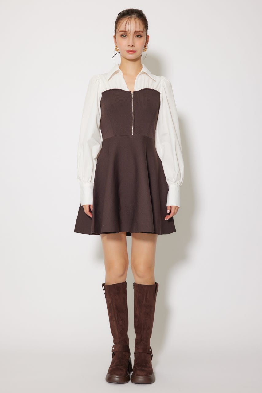  Mia Regan即完売品　新品リネンブレンドミニワンピースS Mのみ即納][instock]【RANS】ミニ/ドレス/ワンピース/フレア