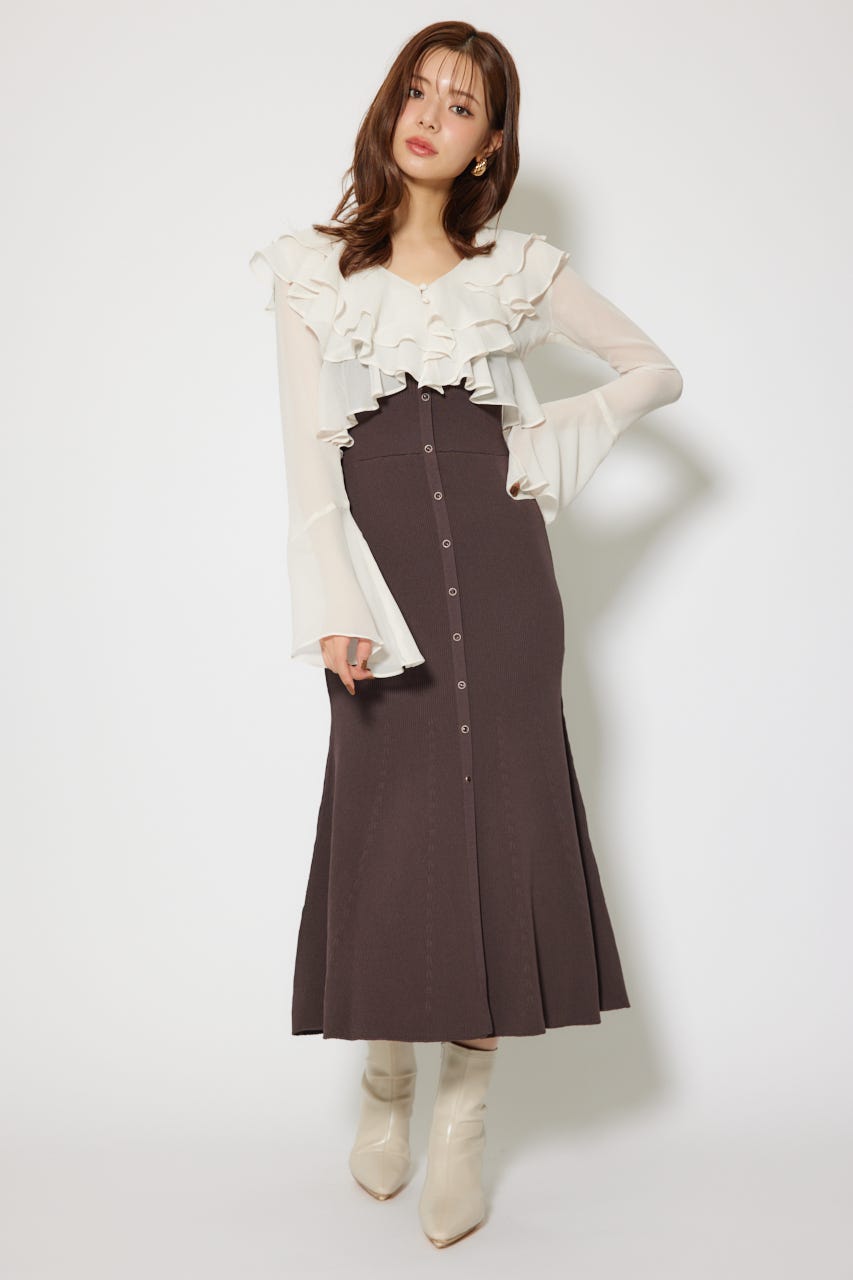 rienda | カーディガンセットニットマーメイドワンピース