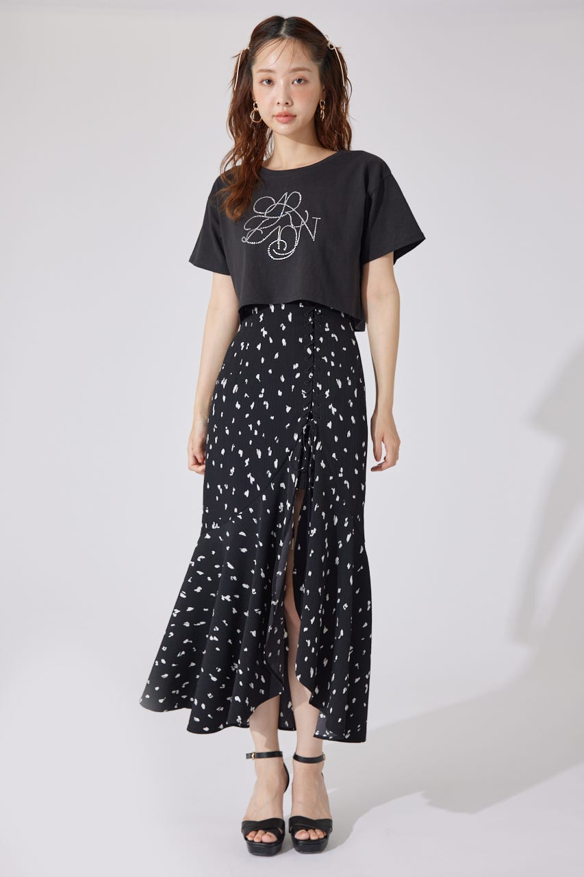 【AKB48 千葉恵里さん着用】ラインストーンロゴTシャツ BLK FREE