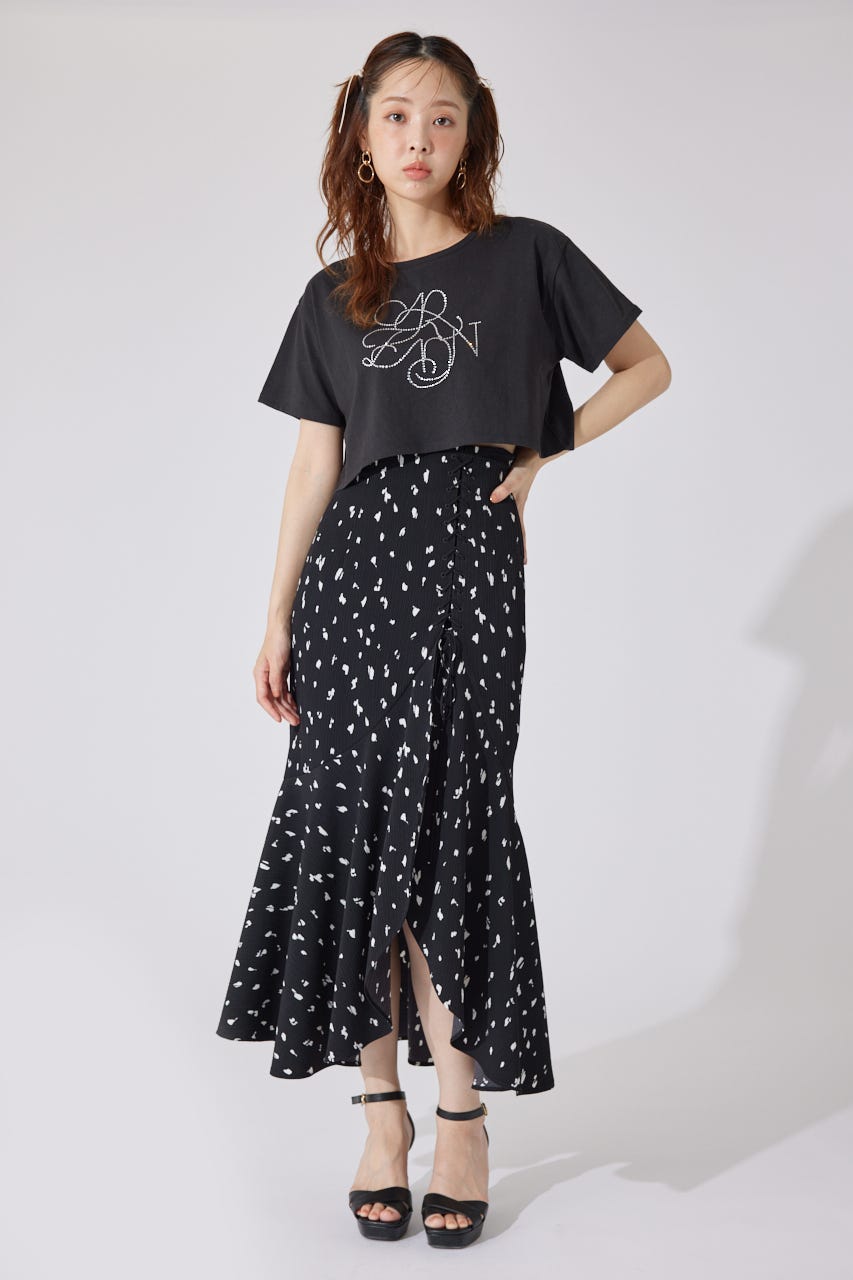 【AKB48 千葉恵里さん着用】ラインストーンロゴTシャツ BLK FREE
