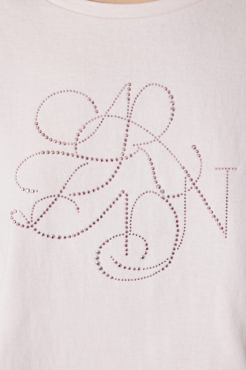 【AKB48 千葉恵里さん着用】ラインストーンロゴTシャツ L/PNK FREE