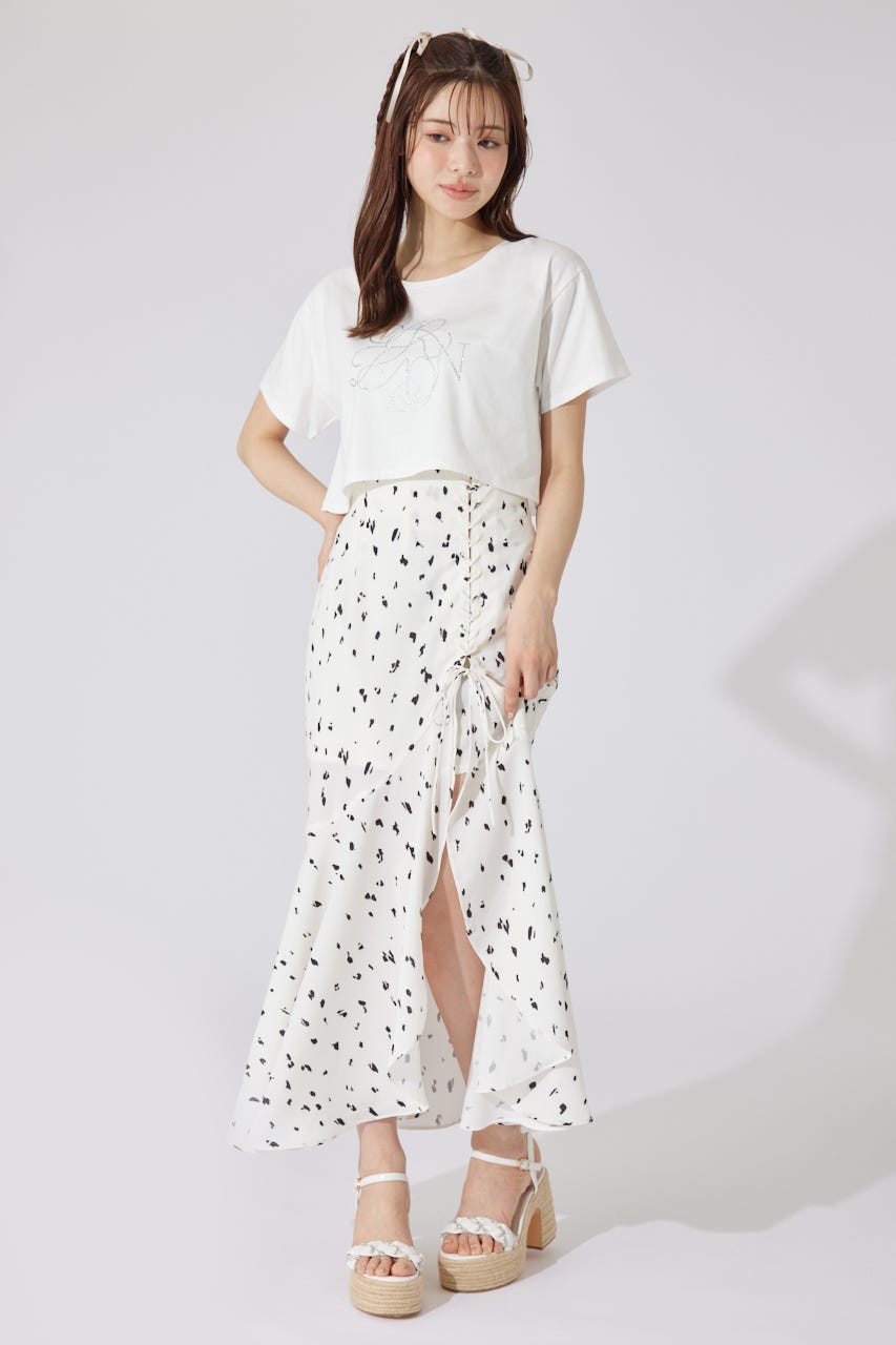 【AKB48 千葉恵里さん着用】ラインストーンロゴTシャツ WHT FREE