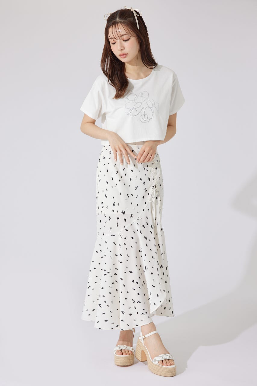【AKB48 千葉恵里さん着用】ラインストーンロゴTシャツ WHT FREE