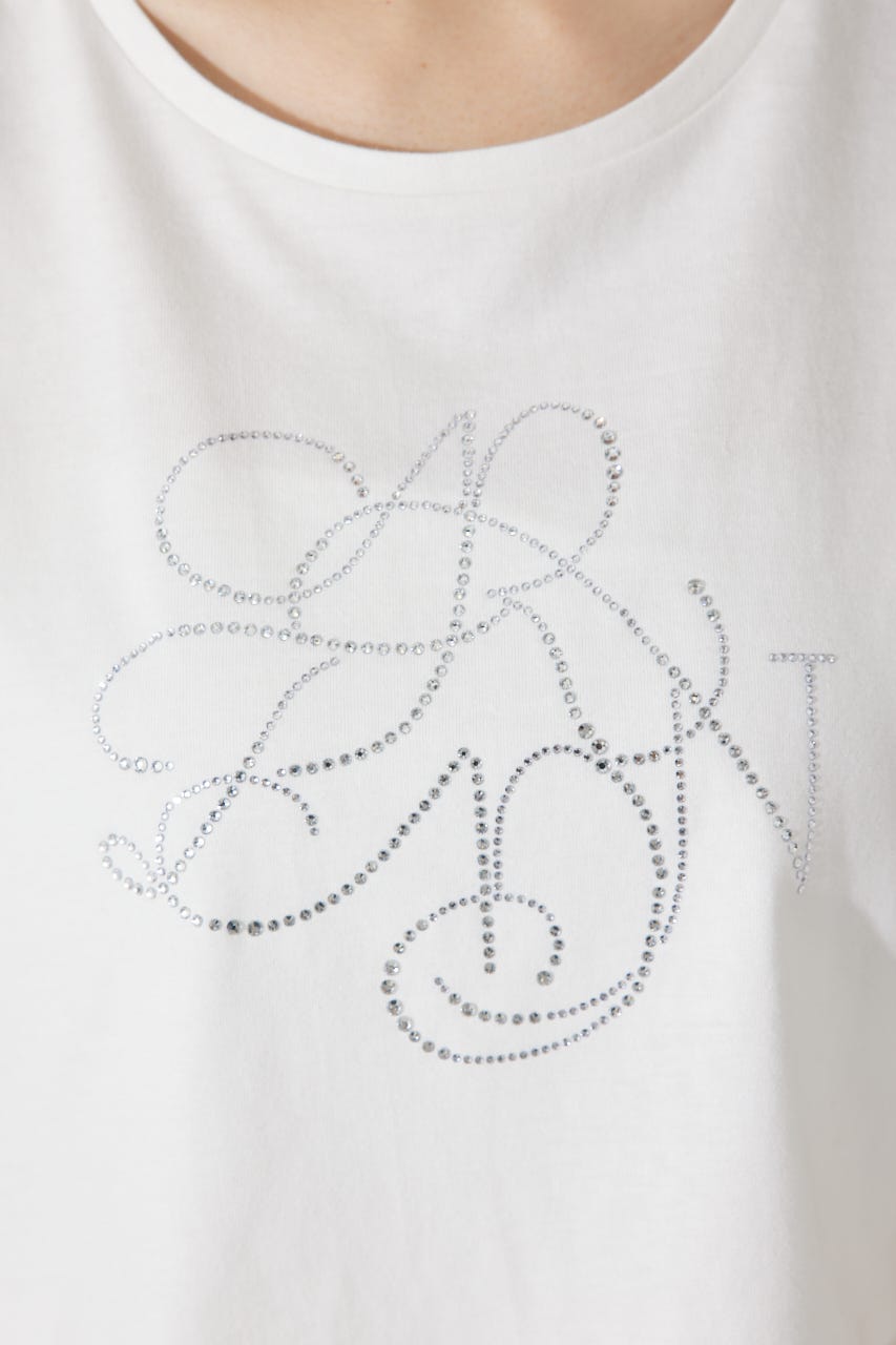 【AKB48 千葉恵里さん着用】ラインストーンロゴTシャツ WHT FREE