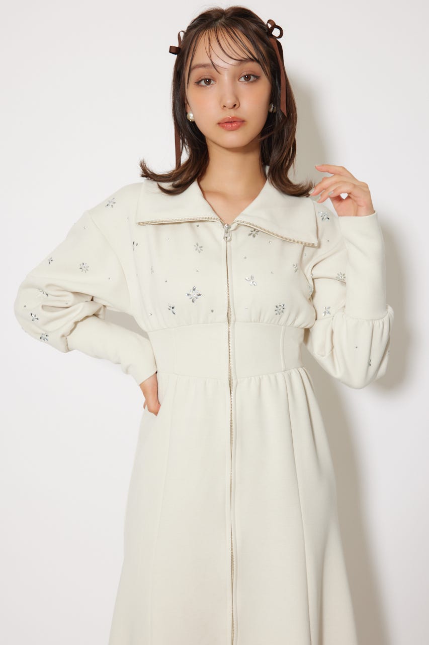 ★boohoo★ ブティック レース スケーター メイド ワンピース rienda | フラワーモチーフスウェットワンピース (ワンピース