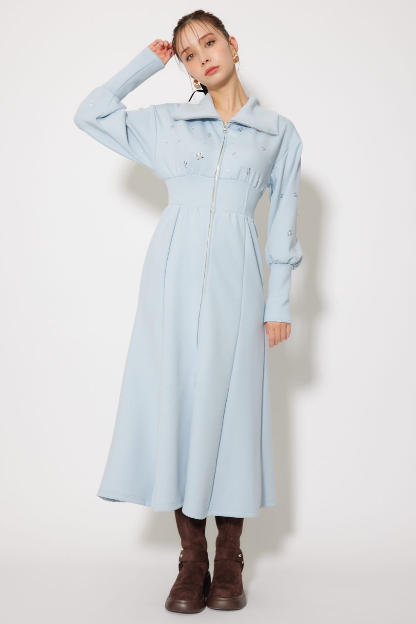 ★boohoo★ ブティック レース スケーター メイド ワンピース rienda | フラワーモチーフスウェットワンピース (ワンピース