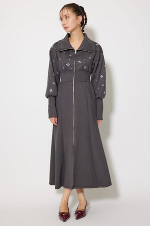 ★boohoo★ ブティック レース スケーター メイド ワンピース rienda | フラワーモチーフスウェットワンピース (ワンピース