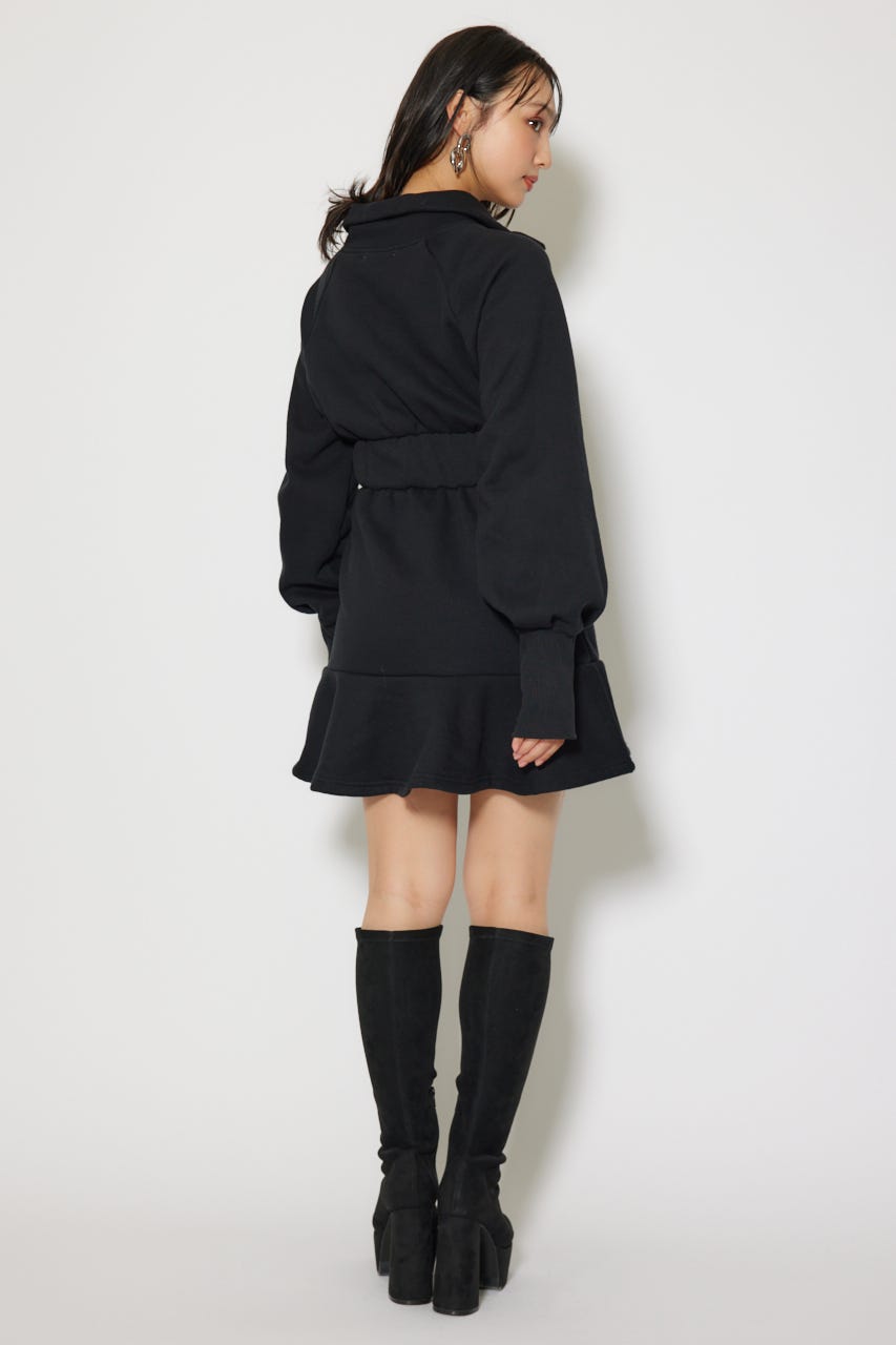 ティアードペプラムワンピース BLK FREE