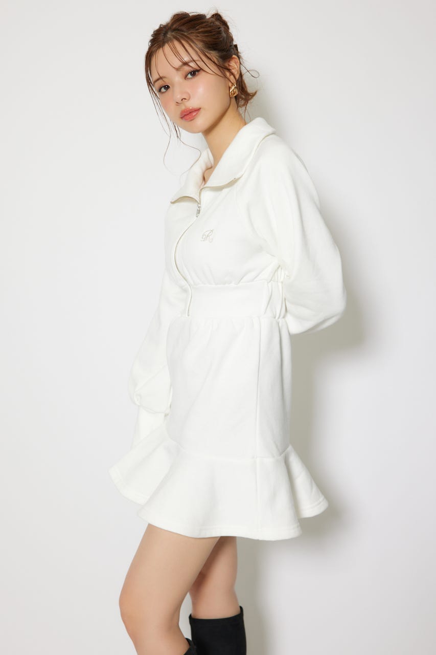 ティアードペプラムワンピース WHT FREE