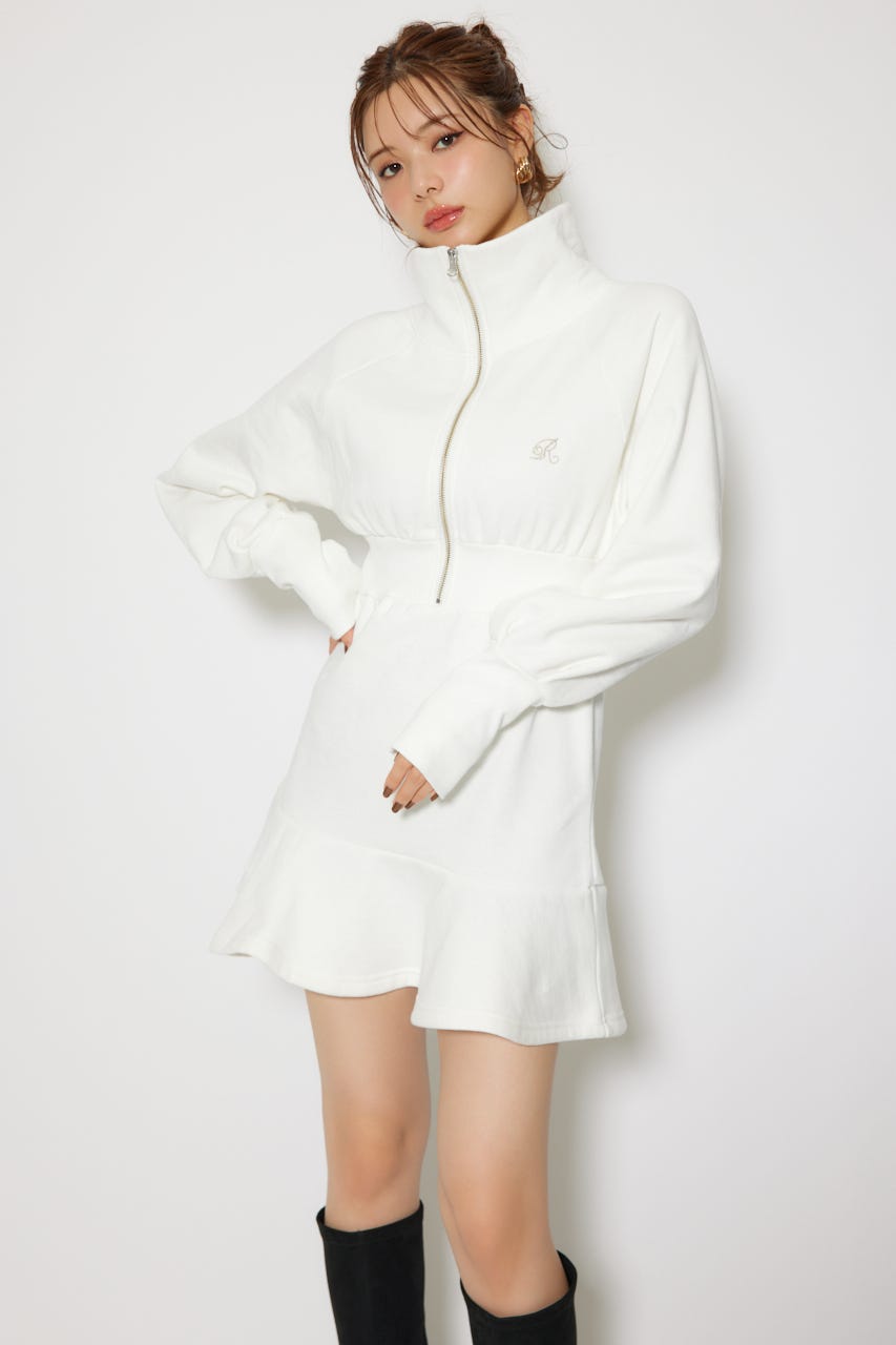 ティアードペプラムワンピース WHT FREE