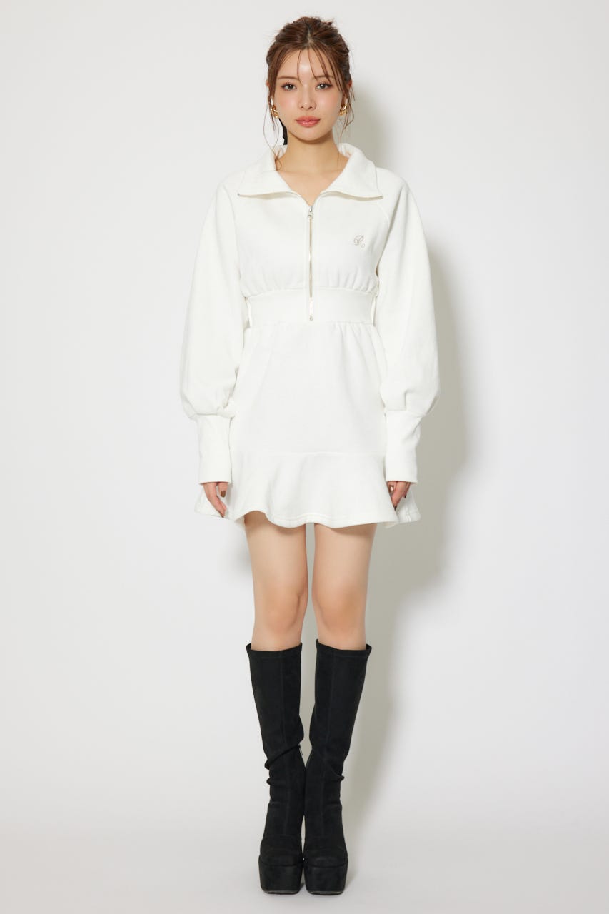 ティアードペプラムワンピース WHT FREE