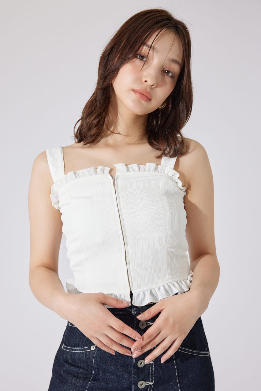 【AKB48 千葉恵里さん着用】2WAYペプラムビスチェトップス WHT S