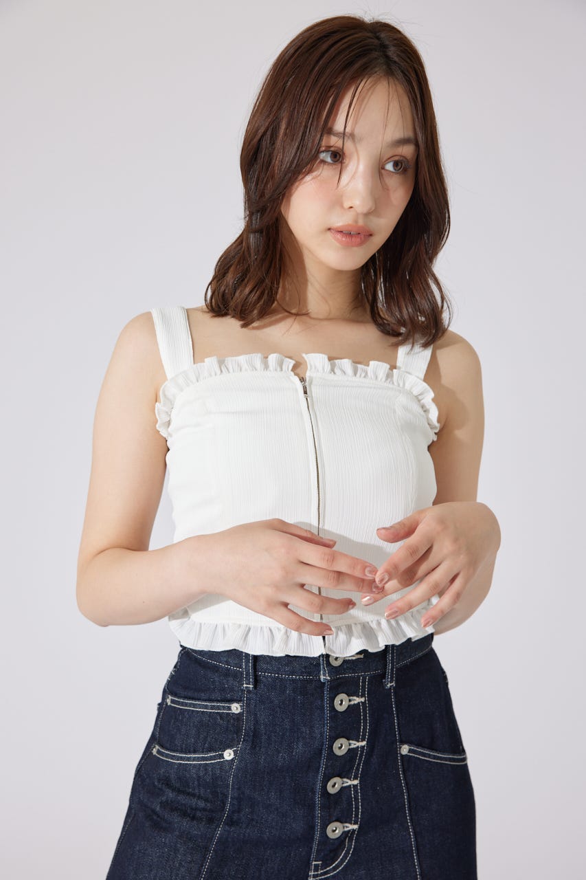 【AKB48 千葉恵里さん着用】2WAYペプラムビスチェトップス WHT S