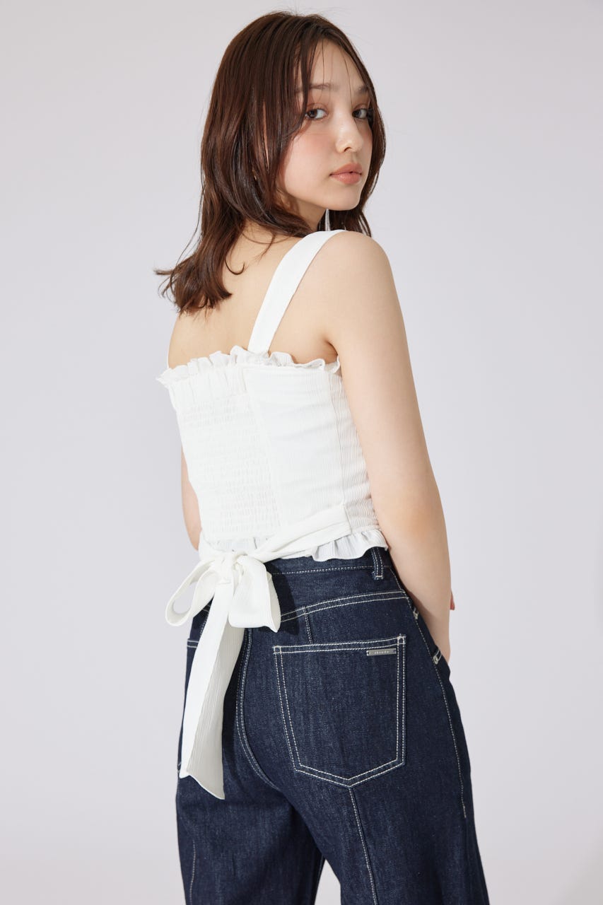 【AKB48 千葉恵里さん着用】2WAYペプラムビスチェトップス WHT S