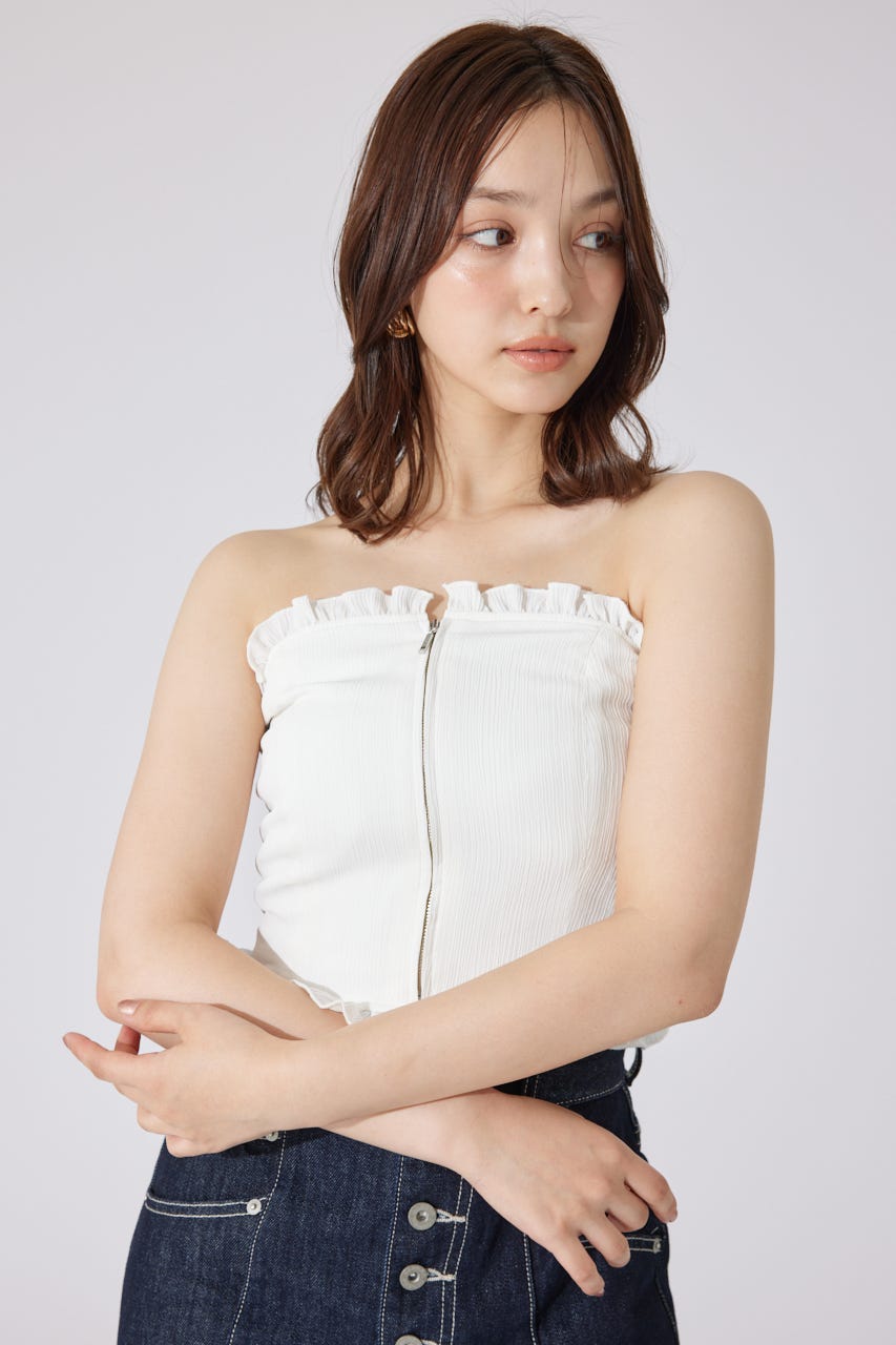 【AKB48 千葉恵里さん着用】2WAYペプラムビスチェトップス WHT S