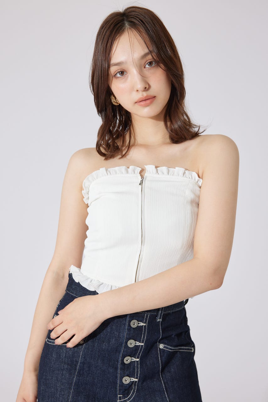 【AKB48 千葉恵里さん着用】2WAYペプラムビスチェトップス WHT S